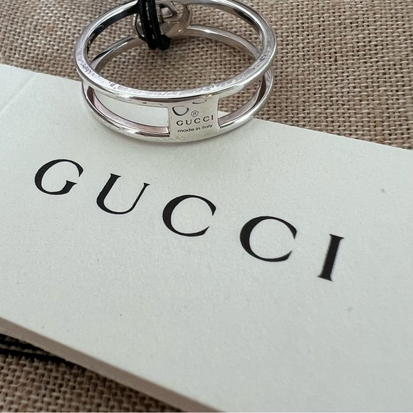 Gucci Interlocking G 6mm Ring Sterling Silver - Picture 7 of 8